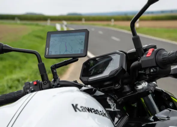a sat nav on a motorbike - navigating on tour