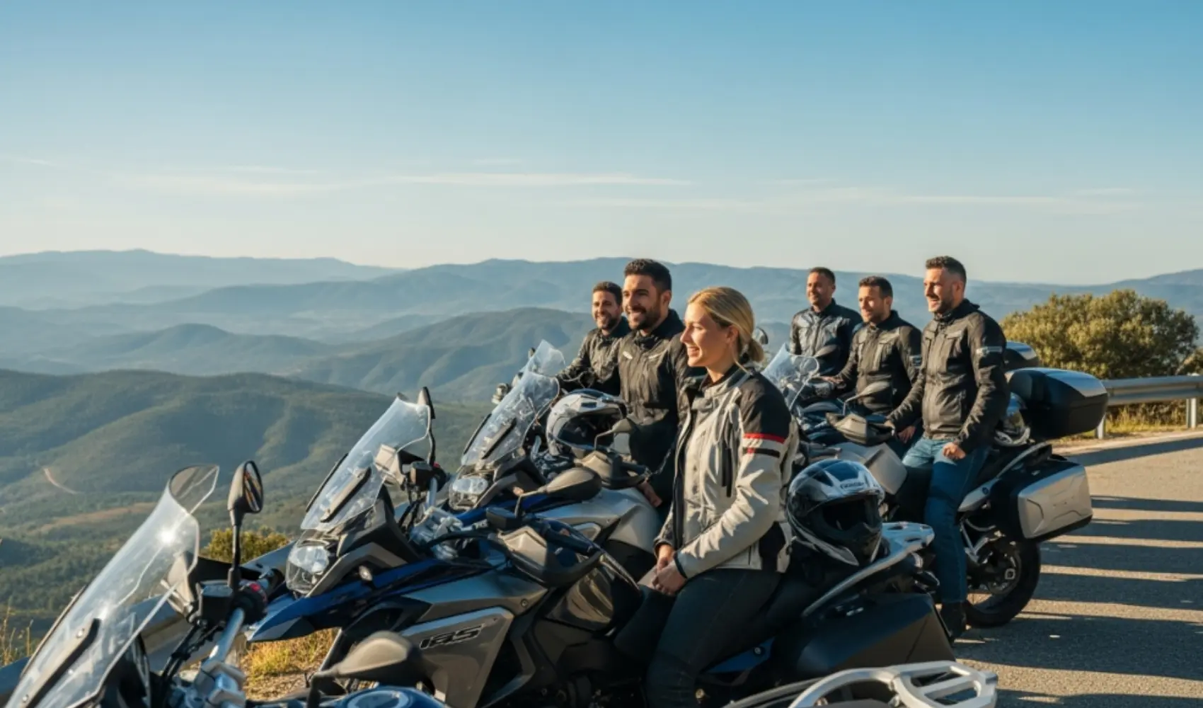 Rider enjoying a motorcycle tour with RiderCamTV Tours through scenic European roads — showing what to expect on a motorcycle tour.